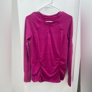 Athleta Pullover Womens Medium Pink 1/4 Zip Long Sleeve Athletic Shirt Running
